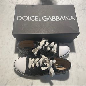 D&G, Dolce and Gabbana patent leather sneakers